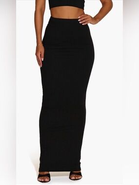 N BY NAKED WARDROBE Black Bare Maxi Skirt XS